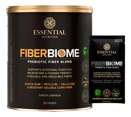 Fiber Biome Essential Nutrition 330g Laranja Ganhe Sabor Único