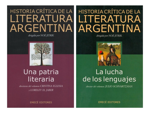 Lote Historia Crítica De La Literatura Argentina 1 Y 2 Emecé