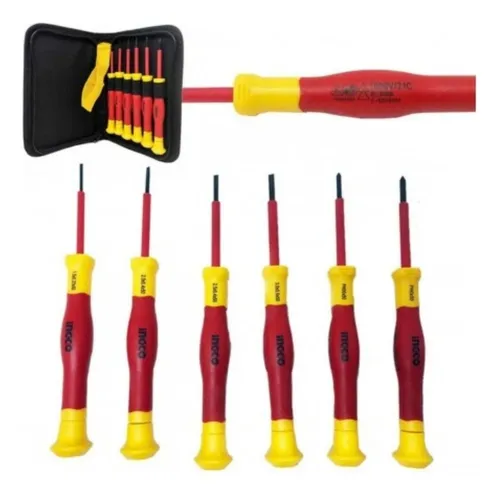 Atornillador Ingco Aislado Precision 1000v Jgo.6 Pzas