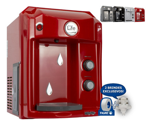 Bebedouro Agua Ozonizada Alcalina Ionizada Magnésio Top Life Cor Vermelho 110v