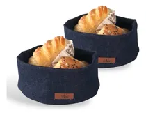 Comprar Set X2 Canastas Paneras  Redondas Tela Jean