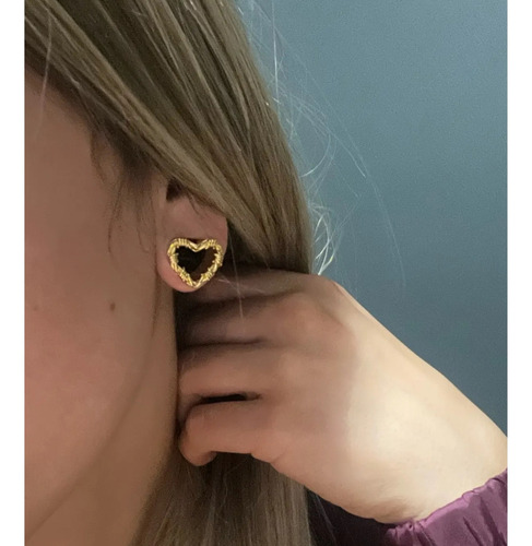 Piercing Expansor Tunel Diseño Corazón De Acero Quirúrgico Color Plateado