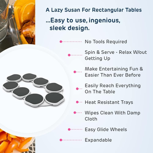 Lazy Susan Para Mesa De Comedor Bandeja Giratoria Plato