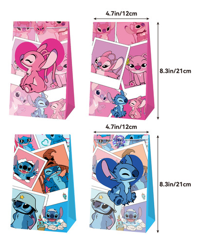 Bolsa Dulcera De Stitch Para Fiestas Infantiles 12pz