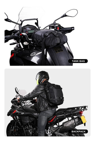 Imagen 10 de 10 de Mochila Maleta Impermeable Moto 30 Litros Modular