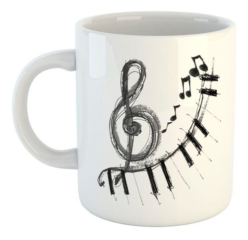 Taza De Plastico Piano Nota Musical Dibujos Canciones