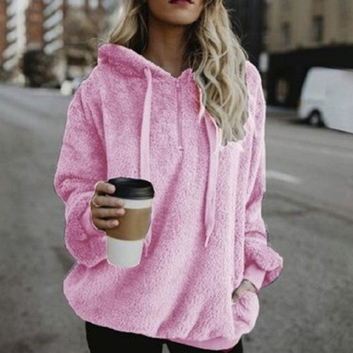 Sudadera Con Capucha Sólida De Invierno De Talla Grande Para