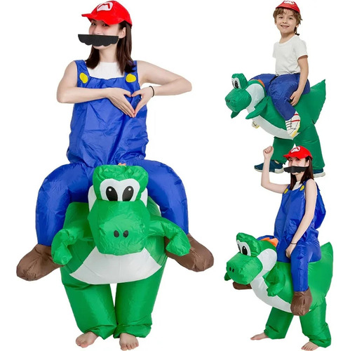 Botarga Inflable De Mario Y Yoshi Disfraz Para Adulto