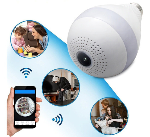 Camara De Seguridad Tipo Bombillo Wifi 1080hd Cod 2744