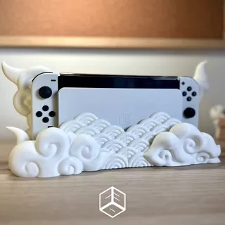 Base Dock Decorativo Nubes Japonesas Nintendo Switch