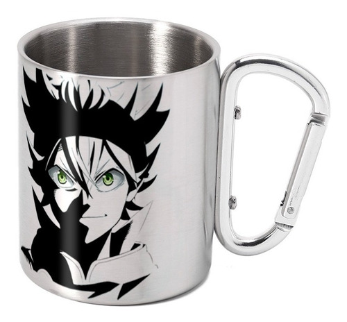 Taza Mug Viajera Acero 10oz Anime Black Clover Asta Liebe