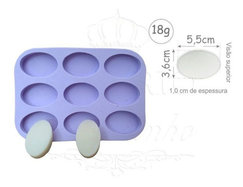 Imagem 2 de 2 de Molde Forma Silicone Oval Mini 9cav. Hotel
