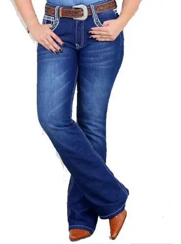 Calça vaqueiros feminina best sale bordada