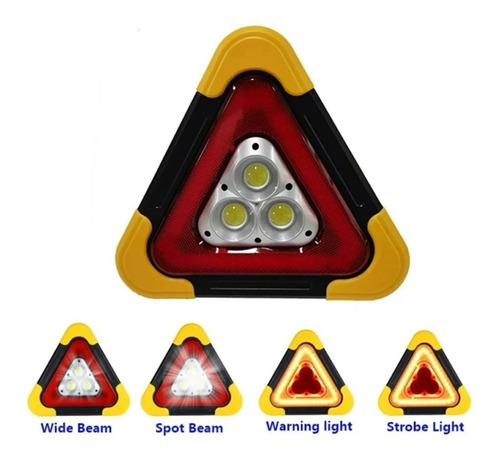 Triangulo Emergencia Automóvil Led Recargable Portátil Solar