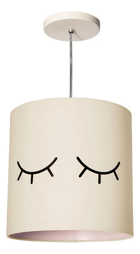 Luminária Pendente Infantil Olhinho Branco 25x25 1e27