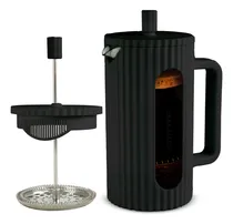 Comprar Cafetera Prensa Francesa de Vidrio 1 L. Embolo de Acero Inoxidable, con Cubierta Antideslizante, Diseño Moderno, para Cafe o Infusiones, French Press