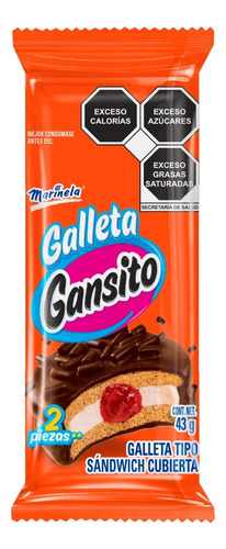 5 Pzs Marinela Galleta Gansito 43gr