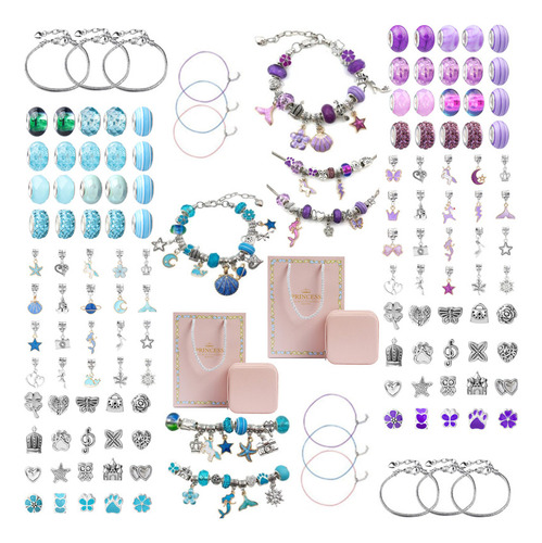 Kit De 2 Joyas Para Niños, Pulsera De Princesa Con Cuentas H