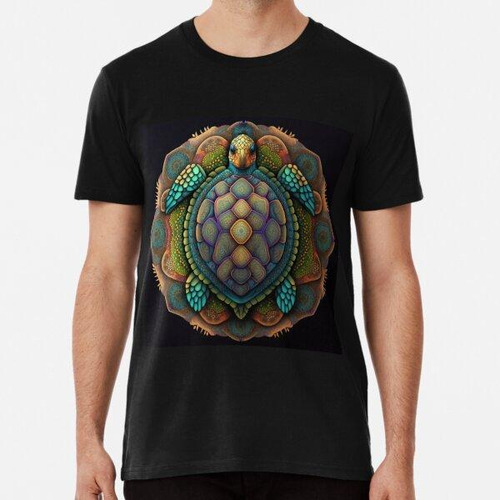 Remera Hermoso Mandala De Tortuga Psicodélica Algodon Premiu