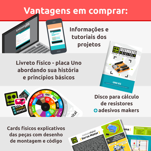 Kit Uno Sem Arduino Com Projetos Tutorial Completo Iniciante