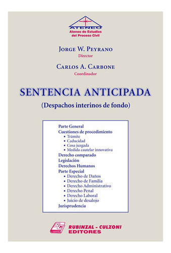 Sentencia Anticipada - Peyrano, Carbone