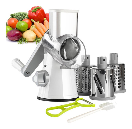 Rallador Giratorio Manual Con 3 Cuchillas Para Queso Y Fruto