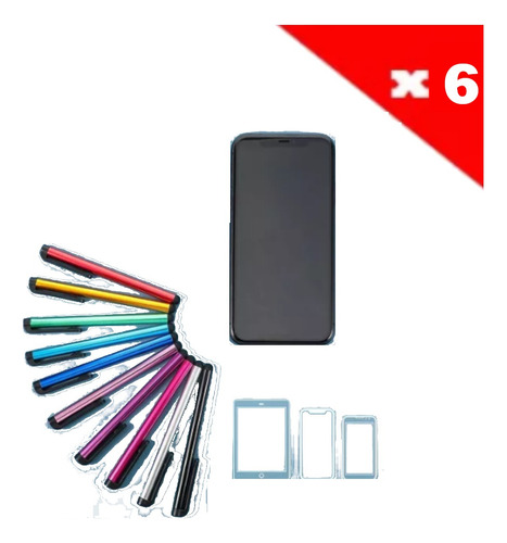 Pack 6 Lápices Táctiles Compatibles Con Pc Y Teléfono