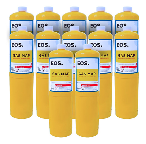 12 Refis Cilindro Gás Map 400g Eos P/ Maçarico Original