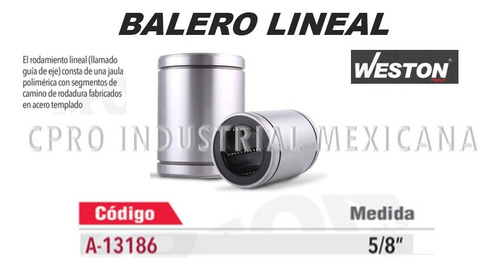 4 Baleros De Rodamiento Lineal 5/8 De Acero Templado P