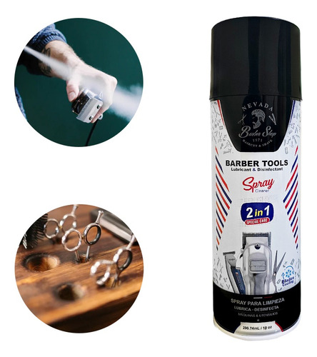 Spray Lubricante Y Desinfectante 2 En 1 295ml Barber Tools