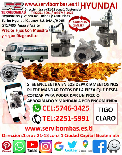 Reparacion Turbo Hyundai Grace 2.5 D4bf/d4bf-t H100 Guatemal