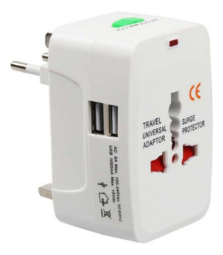 Adaptador Universal Para Viajes Con 2 Usb Ferreplus