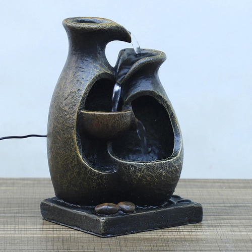 Mini Fonte Ornamental Cachoeira Interna Usb Artesanato