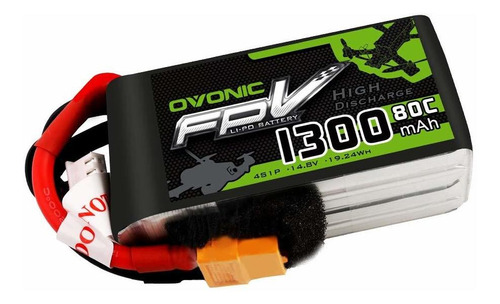 Bateria Lipo Ovonic 14.8v 1300mah 4s 80c Pack Con Xt60 Plug 