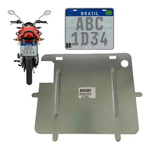 Suporte Protetor Placa Moto Padrão Novo Mercosul Universal