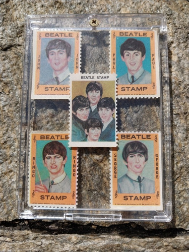 The Beatles 5 Stamp Original Estuche 1964 Hallmark Vintage