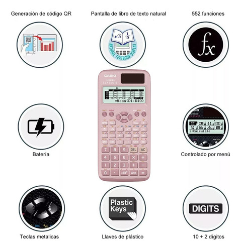 Calculadora Científica Fx-991ex Classwiz 552 Func Color Rosa