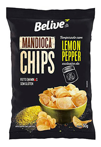 Mandioca Chips Temperado Com Lemon Pepper Belive 50g