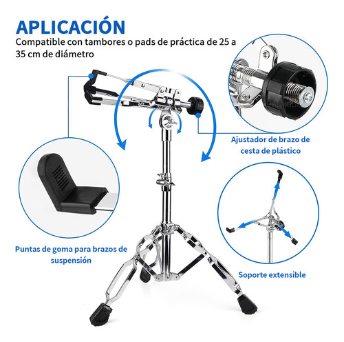 Atril Palmusic LTJ174 Soporte Tarola Base Trípode Hang Drums Música Concert