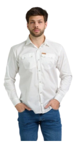 Camisa Wrangler Manga Larga Lisa