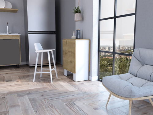 Mesa Abatible Compact - Blanco / Macadamia
