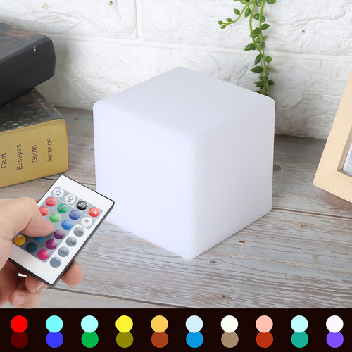 Lámpara De Escritorio Cuadrada Colorida Con Luz Nocturna Led