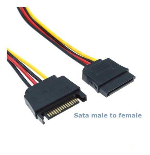 Extension Poder Para Discos Sata Macho A Hembra 15 Cms