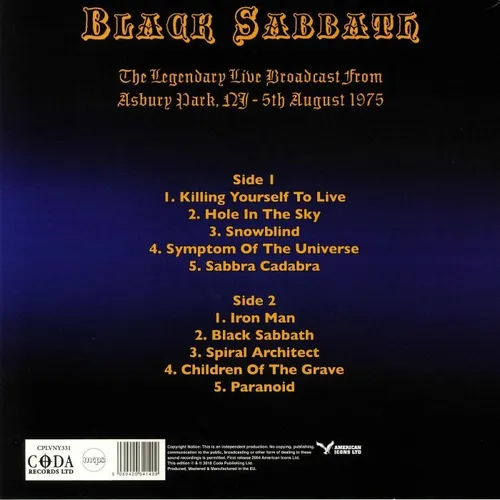 Black Sabbath - Masters Of The Grave- producido por Coda Publishing