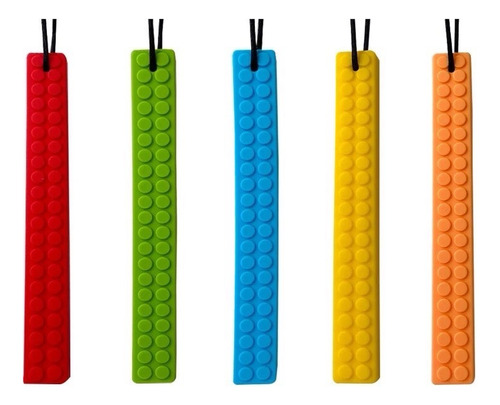 Mordedor Autismo Sensorial Collar Lego Extra Largo Tdah 15cm