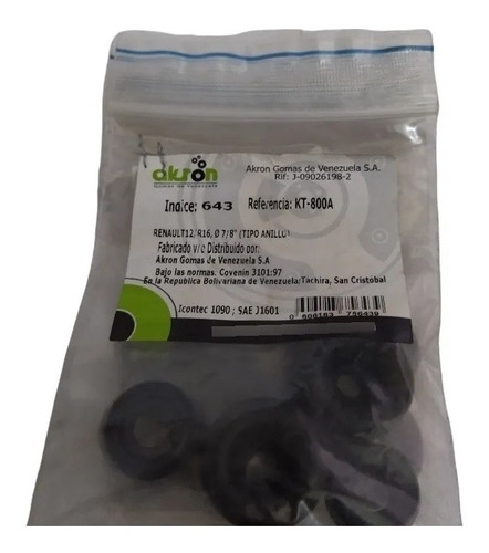 Kit Gomas Cilindros Frenos Renault R-12/r-16 7/8 (anillo)643