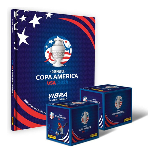 Álbum Copa América Usa 2024 Tapa Dura + 2 Cajitas