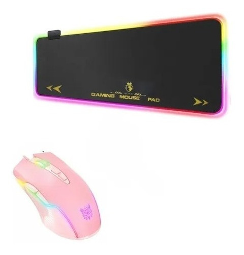 Pack Mouse Pad Gamer Led Rgb Xl + Mouse Gamer Onikuma/ R&r