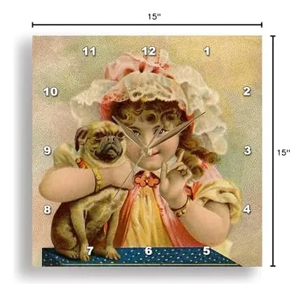 Impresión 3drose De La Chica Victoriana Que Sostiene Pug Dog