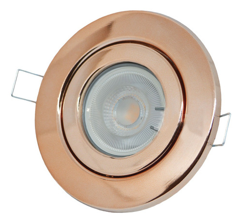 Spot Led Embutir Circular Plastico + Dicroica Led 9w Cobre